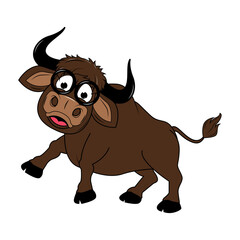 Cute Cartoon Bull