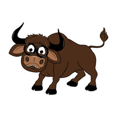Obraz premium Cute Cartoon Bull