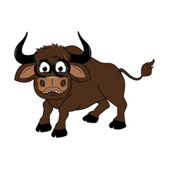 Cute Cartoon Bull