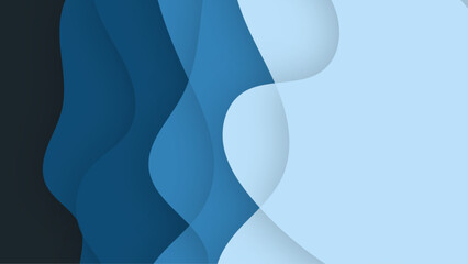 blue abstract paper cut background