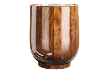 Wooden glass isolated on transparent background