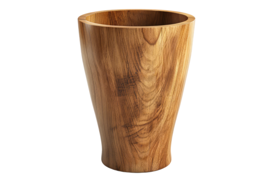 Wooden handcraft cup isolated on transparent background