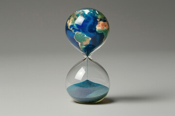 Earth Hourglass with Flowing Sand.