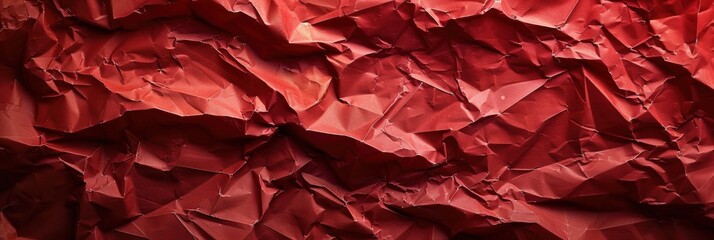 Red Crinkled Paper Texture