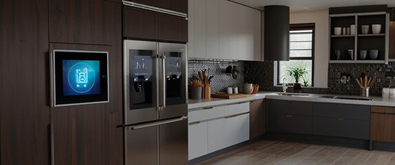 power of the Internet of Things with a visually stunning image of a smart home filled with various connected devices and appliances AI, such as smart refrigerators, coffee makers, and ovens