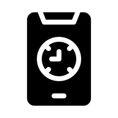 phone alarm glyph icon