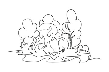 Natural disasters concept. Single line draw design vector graphic illustration.