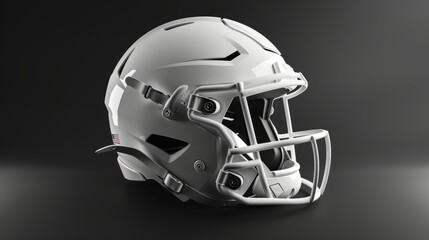 Naklejka premium Modern White American Football Helmet&nbsp;-&nbsp;Safety and Style.&nbsp;Concept American Football,&nbsp;Helmet,&nbsp;Safety,&nbsp;Style,&nbsp;Modern