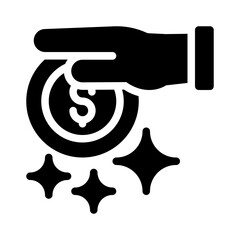 dollar coin glyph icon