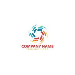 Creative dynamic round logotype. Connection symbol.
