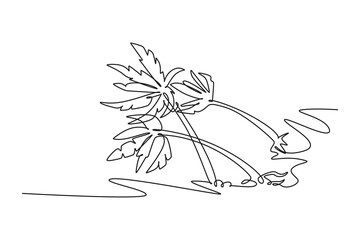 Natural disasters concept. Single line draw design vector graphic illustration.