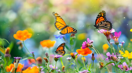 A colorful butterfly garden.


