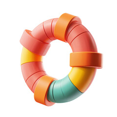 Bright 3D abstract geometric ring with vibrant colors and smooth, modern design. Perfect for tech, art, and creative projects.