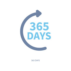 365 days concept line icon. Simple element illustration. 365 days concept outline symbol design.