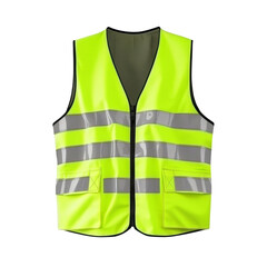 A high-visibility vest takes center the picture, isolated on a white background for easy cutting out. The illustration features a stylish surrealistic design.