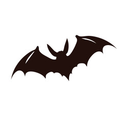 A bat silhouette with wings spread out