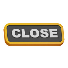 close board 3d icon isolated on the transparent background