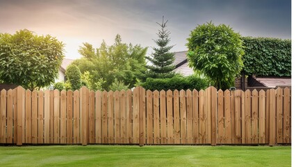 wooden fence cozy garden backyard