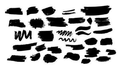Collection of doodles unique black marker illustrations featuring a variety of freeform shapes, intricate scribbles, and dynamic lines on white background, showcasing different sizes and complexities