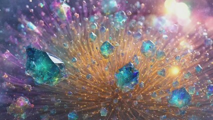 background with crystal flowers