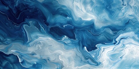 Obraz premium Abstract Swirling Blue and White Marble Texture