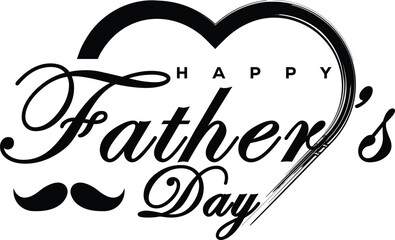 Happy Father's Day Typographical Design Vector. Father's day celebration logo design
