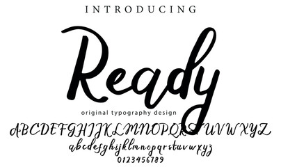 Ready Font Stylish brush painted an uppercase vector letters, alphabet, typeface