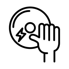 Rock dj line icon. Rock n roll icon. Rock music icon isolated on white background. Transparent background, minimalist symbol. Vector images