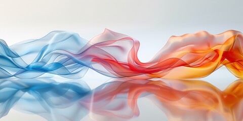 Fototapeta premium Abstract Flowing Fabric with Blue and Orange Colors