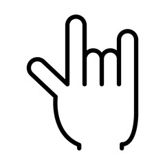 Obraz premium Rock hand line icon. Rock n roll icon. Rock music icon isolated on white background. Transparent background, minimalist symbol. Vector images