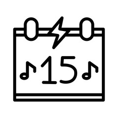 Rock date line icon. Rock n roll icon. Rock music icon isolated on white background. Transparent background, minimalist symbol. Vector images