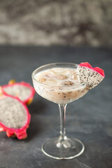 Dragon Fruit Margarita. Refreshing cocktail with tequila, orange liqueur and lime juice.