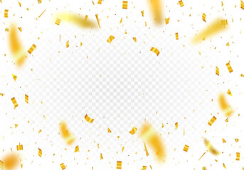 Abstract background party celebration gold confetti. Bright festive tinsel of gold color. Valentine&rsquo;s Day, Birthday, Holiday.