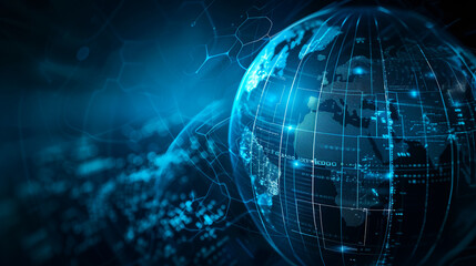 Obraz premium world futuristic hight tech corporate business technology background