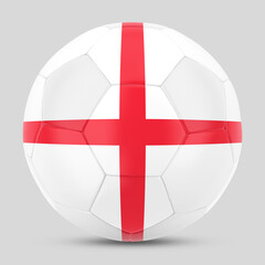 football ball with the national flags of  England and soccer team. on the white background