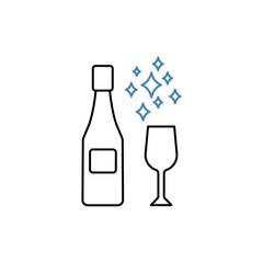 champagne concept line icon. Simple element illustration. champagne concept outline symbol design.
