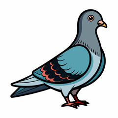 pigeon color bird vector silhouette illustration svg file
