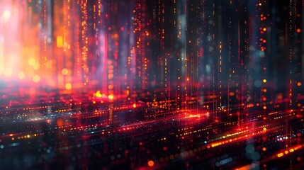 Glowing Digital Abstract Art Depicting a Futuristic Market Data Visualization Canvas