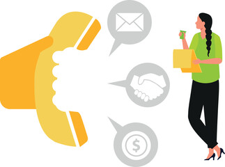 The girl is looking at the email of money.