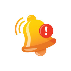 Notification bell icon in flat style. Incoming inbox message vector illustration on isolated background. Ringing bell sign business concept.