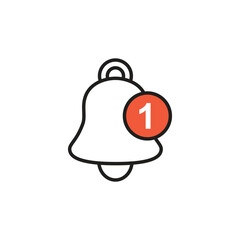 Notification bell icon in flat style. Incoming inbox message vector illustration on isolated background. Ringing bell sign business concept.