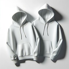 A pair of white hoodies unique Illustrative realistic.