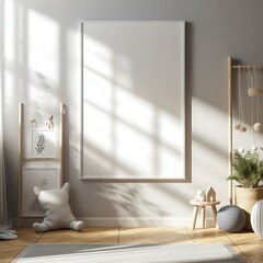A room style interior set design with a white frame and toys informative unique.