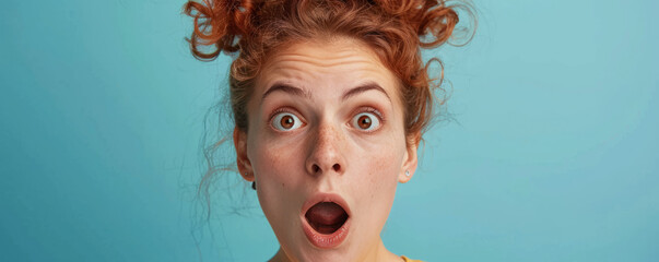 A person feeling surprised, their mouth agape and their eyebrows raised.