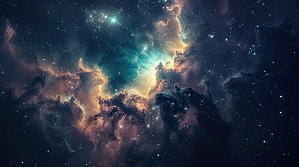 Obraz premium Celestial starscape with nebula clouds