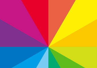 レインボーカラーの放射状のカラフルな背景素材