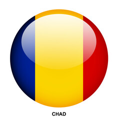 CHAD flag button on white background