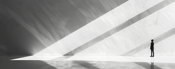 A minimalist composition using negative space to create a sense of depth and mystery.