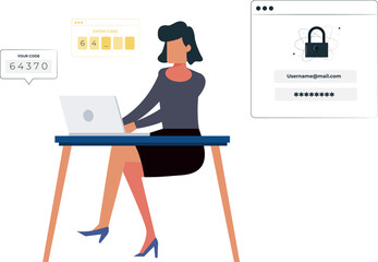 The female is working on the laptop.