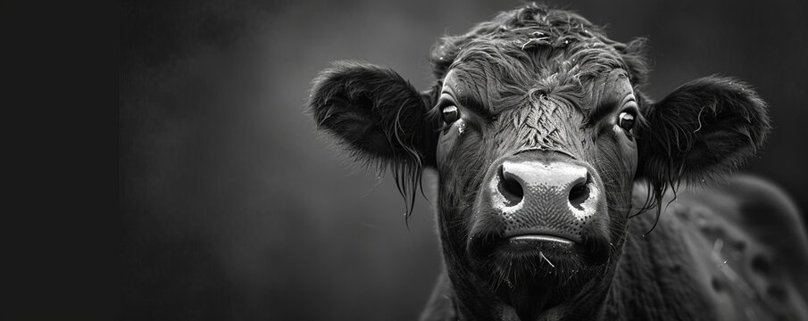 Black and white cown with scared expression on his face.